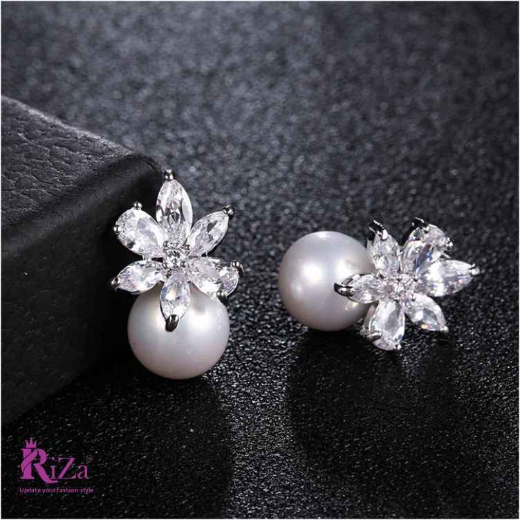 Scentorya Silver Plated Studded With Zirconia Diamond Earring