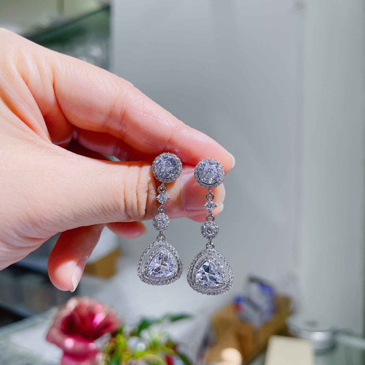 Scentorya Silver Plated Studded With Zirconia Diamond Earring