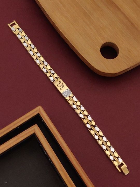 Scentorya  Gold Plated Studded With Gold Bracelate