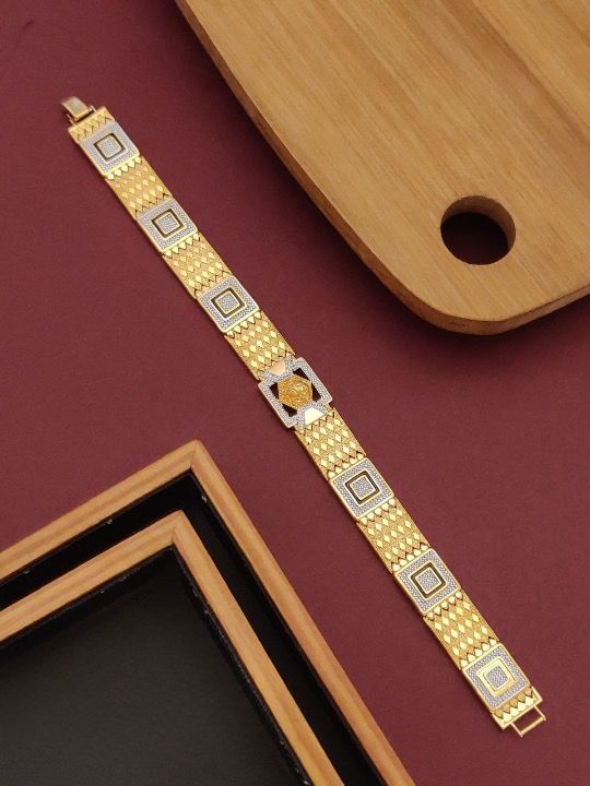 Scentorya  Gold Plated Studded With Gold Bracelate