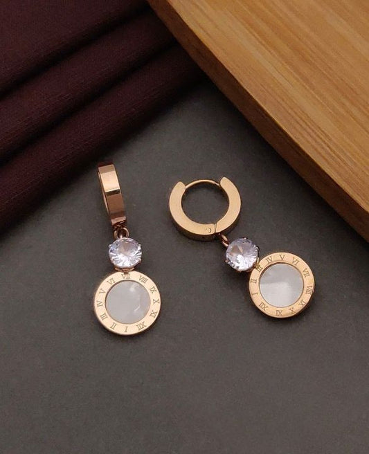 Scentorya Gold Plated Studded With Zirconia Diamond Earrings