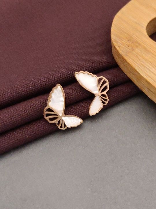 Scentorya Gold Plated Studded With Zirconia Diamond Earrings