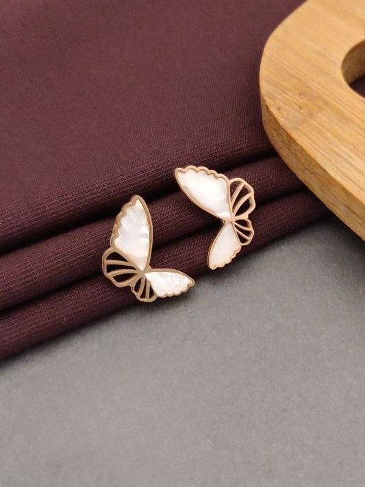 Scentorya Gold Plated Studded With Zirconia Diamond Earrings