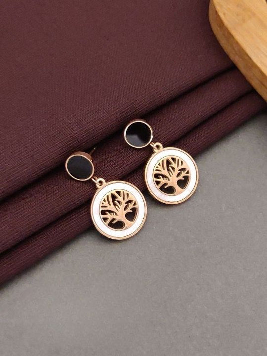 Scentorya Gold Plated Studded With Zirconia Diamond Earrings