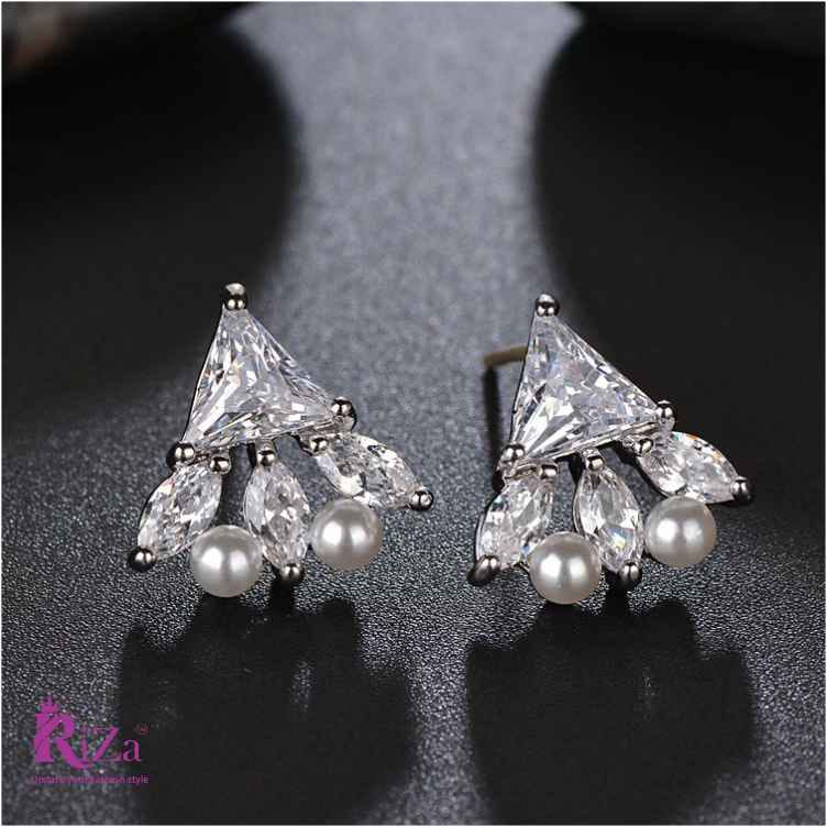 Scentorya Silver Plated Studded With Zirconia Diamond Earring
